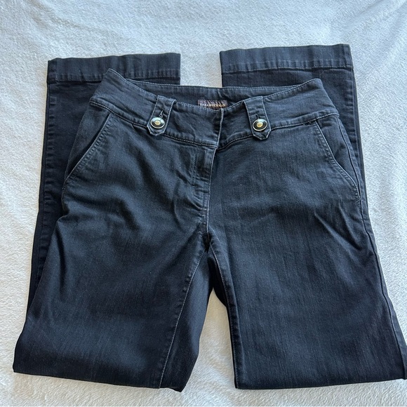 Dana Buchman Black Wide Leg Trouser Jeans - Picture 2 of 6